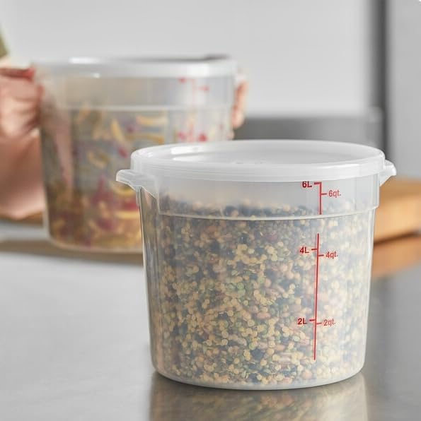 6-Quart Round Food Storage Container with Lid