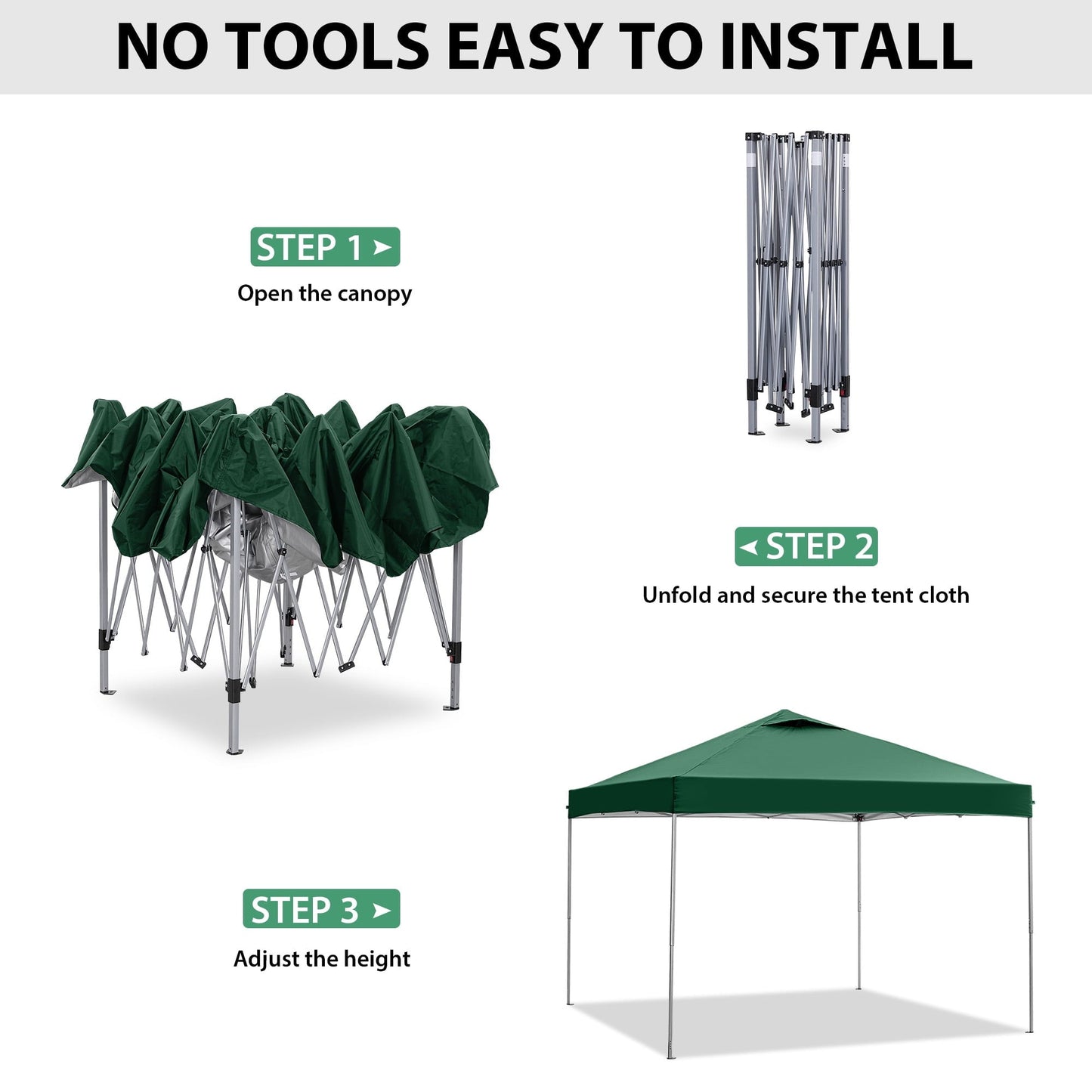 Ainfox 10 x 10 ft Pop up Canopy Tent,Instant Outdoor Canopies,Shade Tents with Carrying Bag,Green