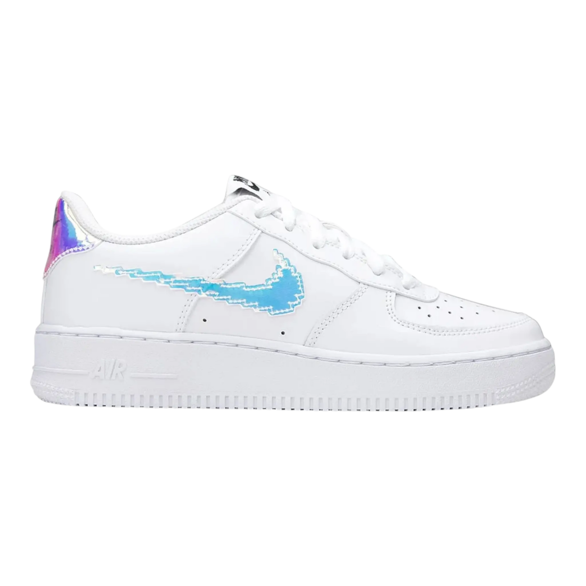 Nike Air Force 1 LV8 Digital Swoosh Big Kids Basketball Shoes White/Multi‑Color‑Black by NYCMode