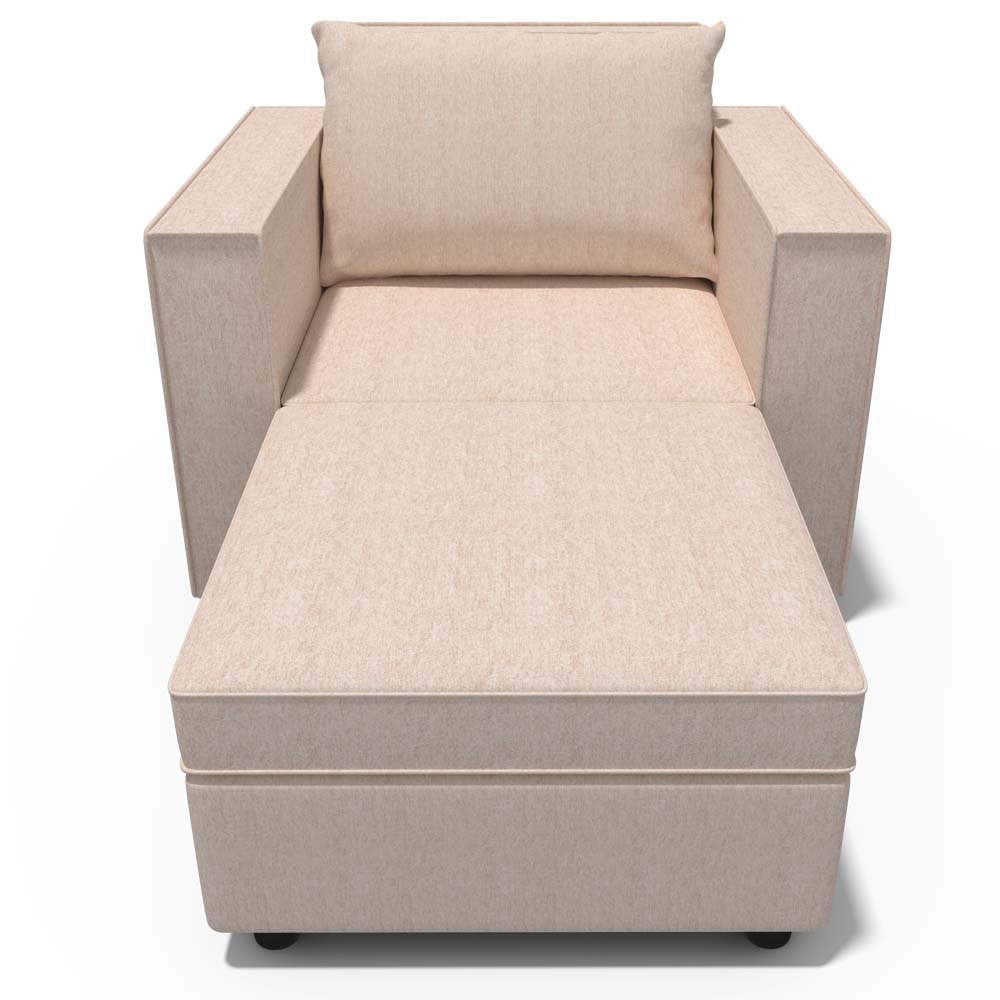 Ainfox 2-Seat Modular Sectional Sofa Sleeper Sofa Flannel Sofa with Storage Seat Beige