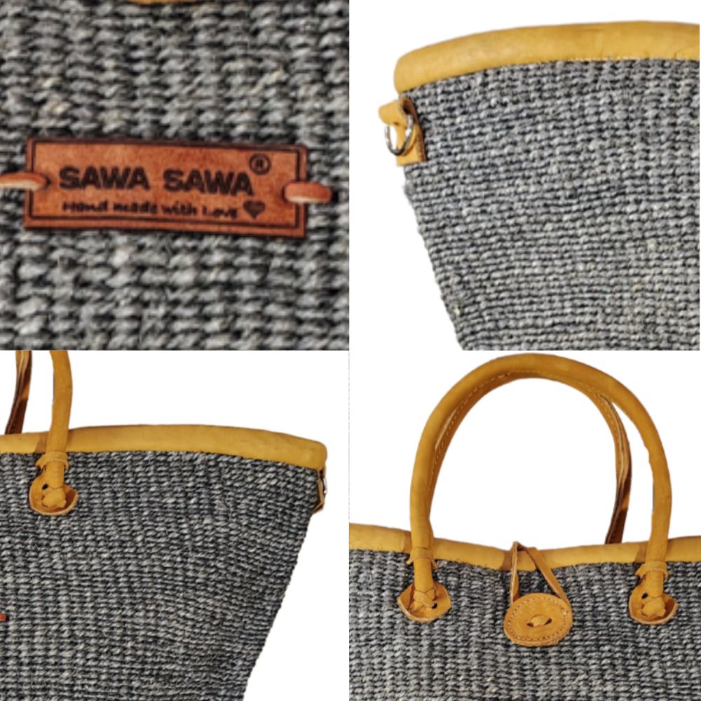 Ash Wisdom Handmade Sisal Straw Basket Tote Bag