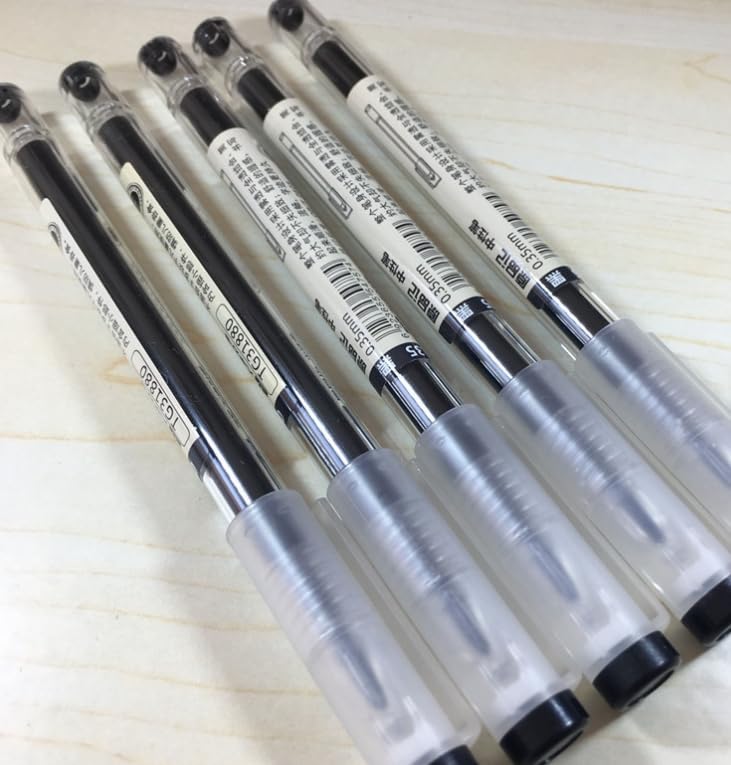 Gel Ink Pens 0.35mm Fine Needle Tip, 12 Pack, Black/Blue/Red