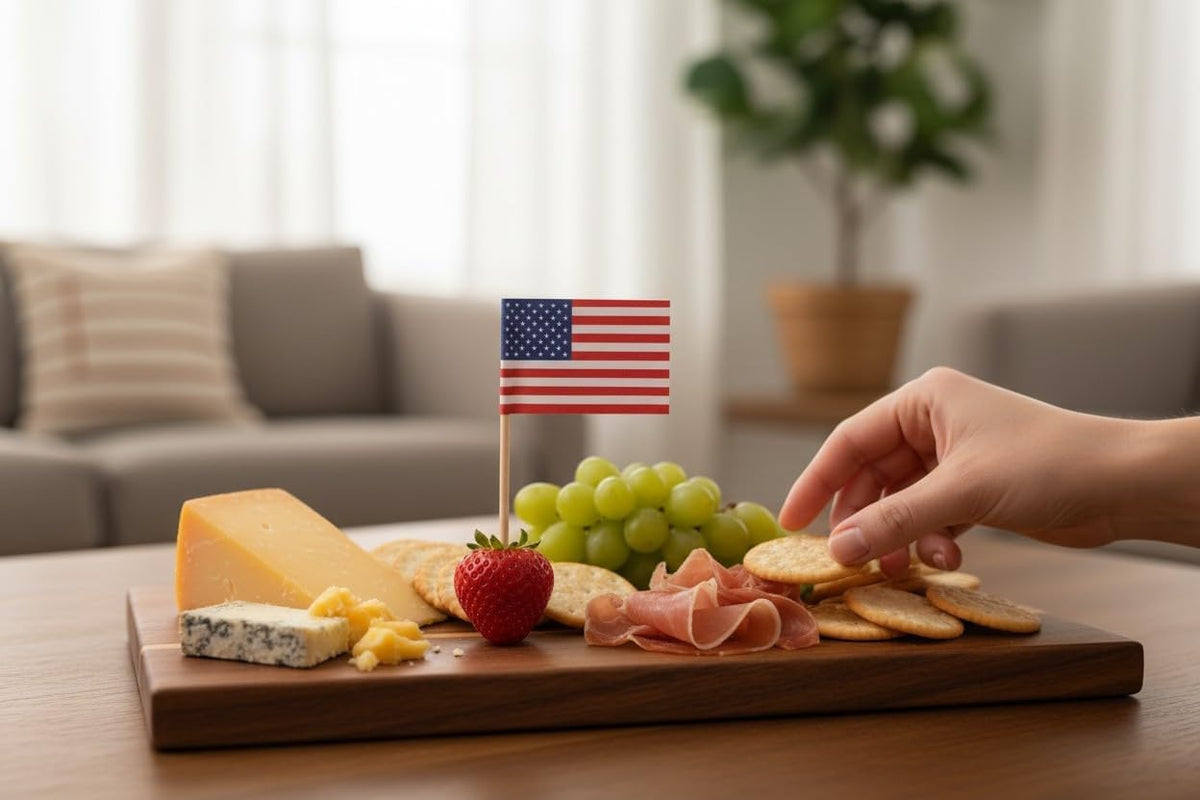 American Flag Toothpick Food Picks, Patriotic Party Appetizer Picks, 2.5 Inch, 100 Count