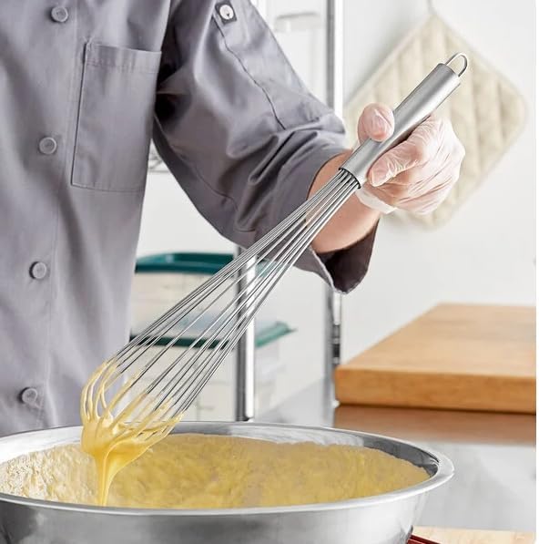 Stainless Steel French Whip, 18 Inch, Silver, Dishwasher Safe, for Mixing and Whisking