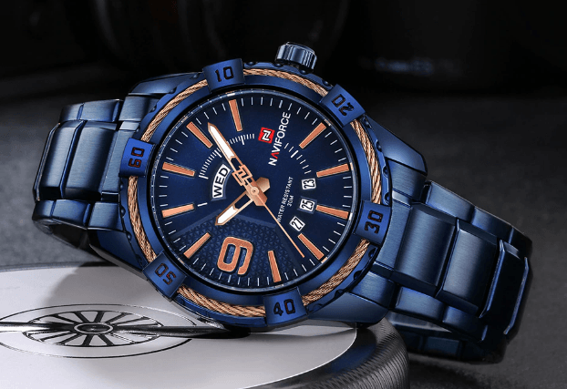 Men's  Luxury Stainless steal Waterproof Watch With Day And Date Display Unique Design Perfect Gift In Modern Metal Men  Wrist Watch Design