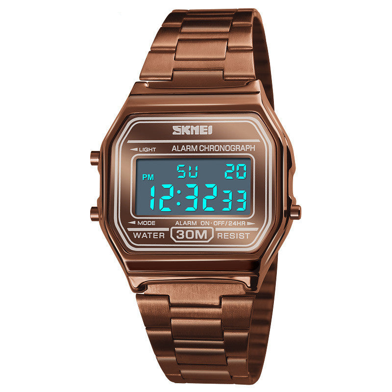 New Digital Men Luxury Retro Men's Sport Wristwatch Fashion Stopwatch Electronic Watches For Mens With  Alarm Clock