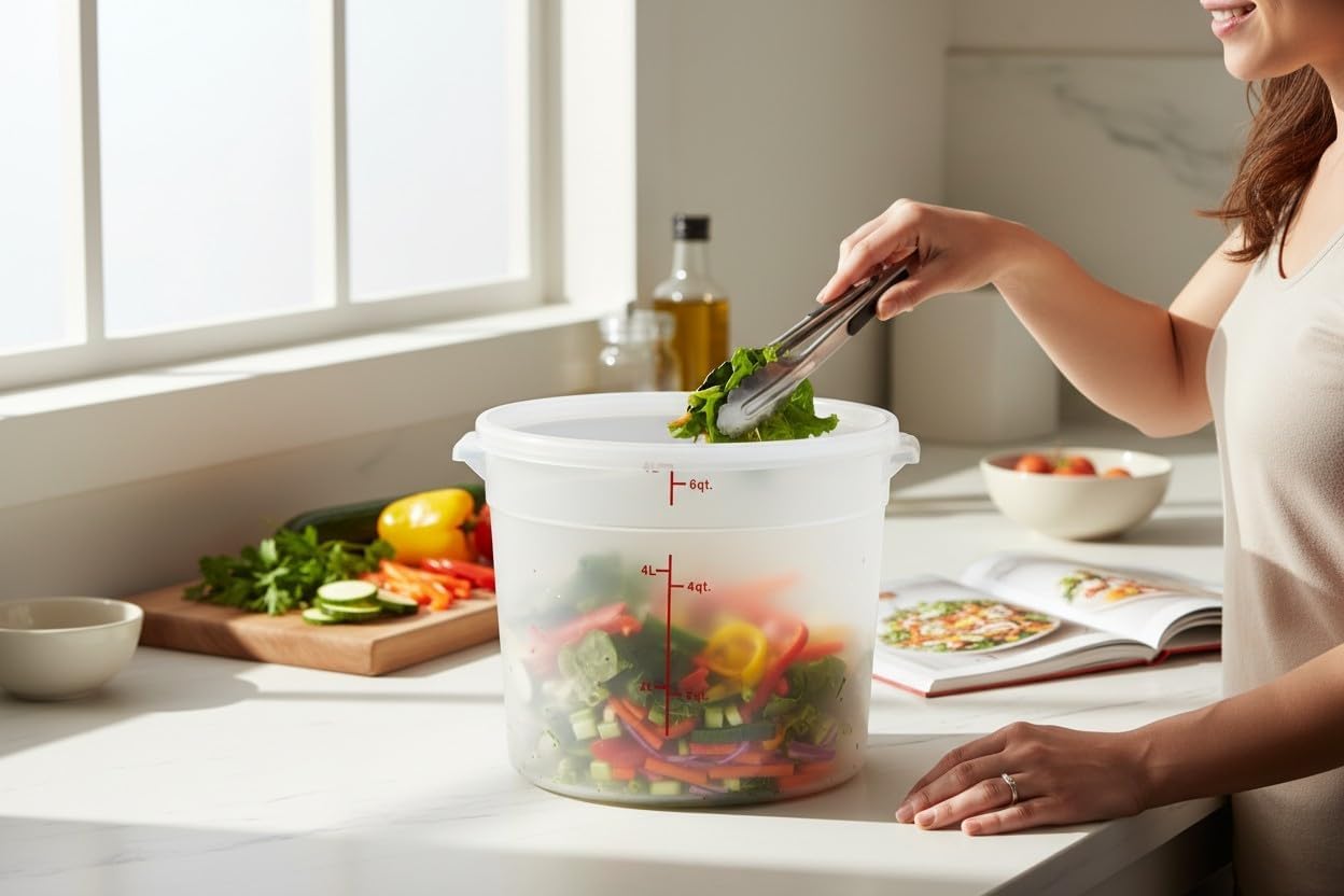 6-Quart Round Food Storage Container with Lid