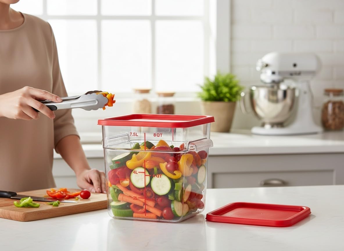 Salad preparation using a clear food container