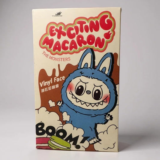 Exciting Macaron Vinyl Face Plush Toy, Blue and White, Collectible Character Figure, Soft Material, 5 Inch Height, Display Piece