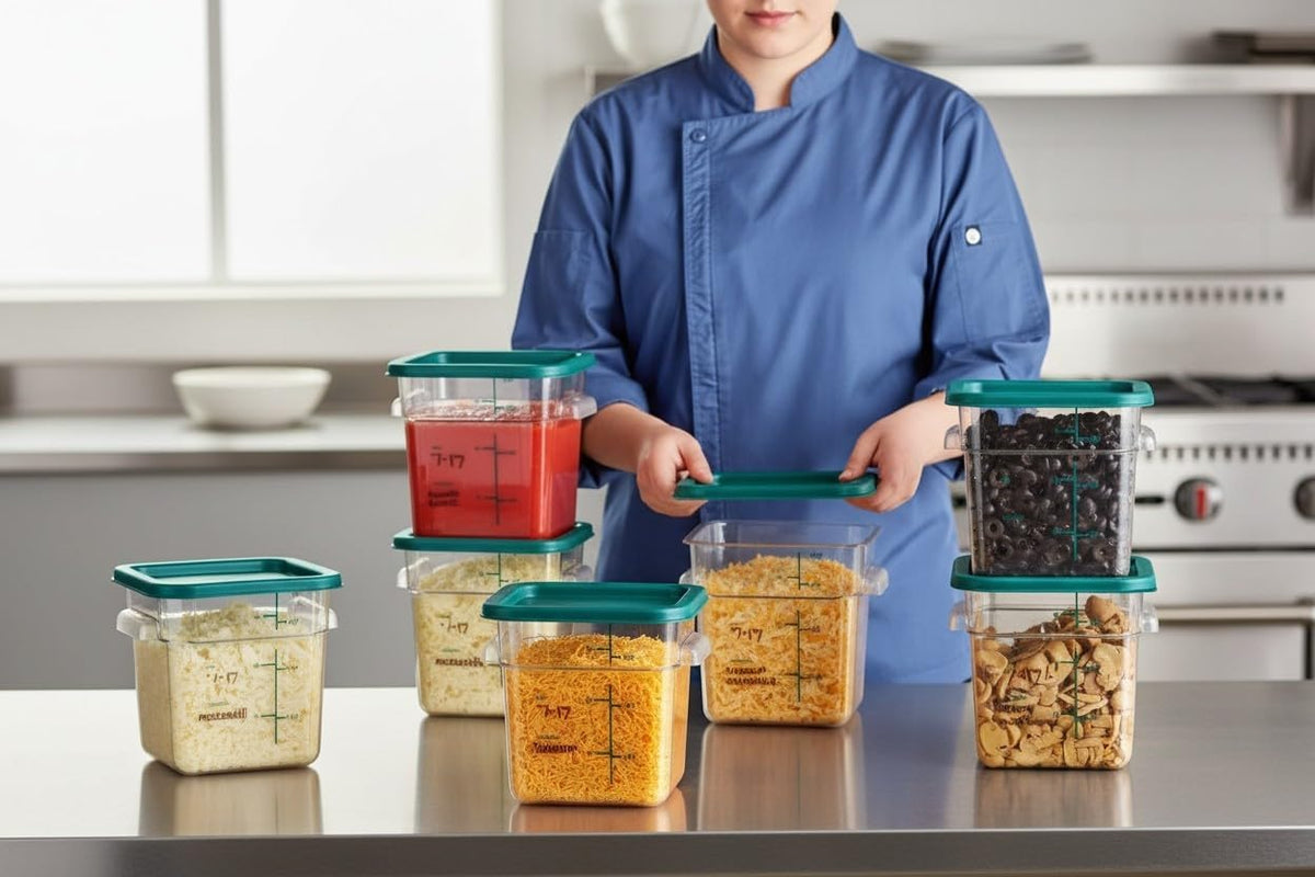 Dry ingredients poured into a square food container
