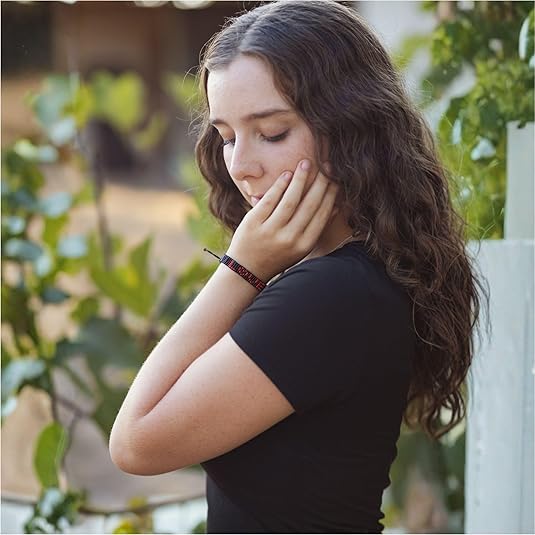 Love Hand Beaded Bracelet | Red and Black Glass Beads