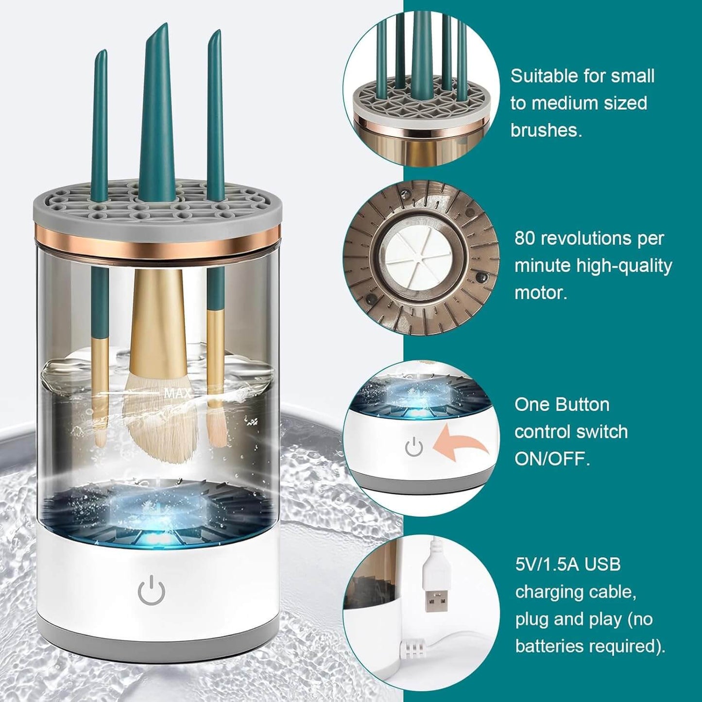 Makeup Brush Cleaner Machine, Electric Cosmetic Brush Cleaner, Makeup Brush