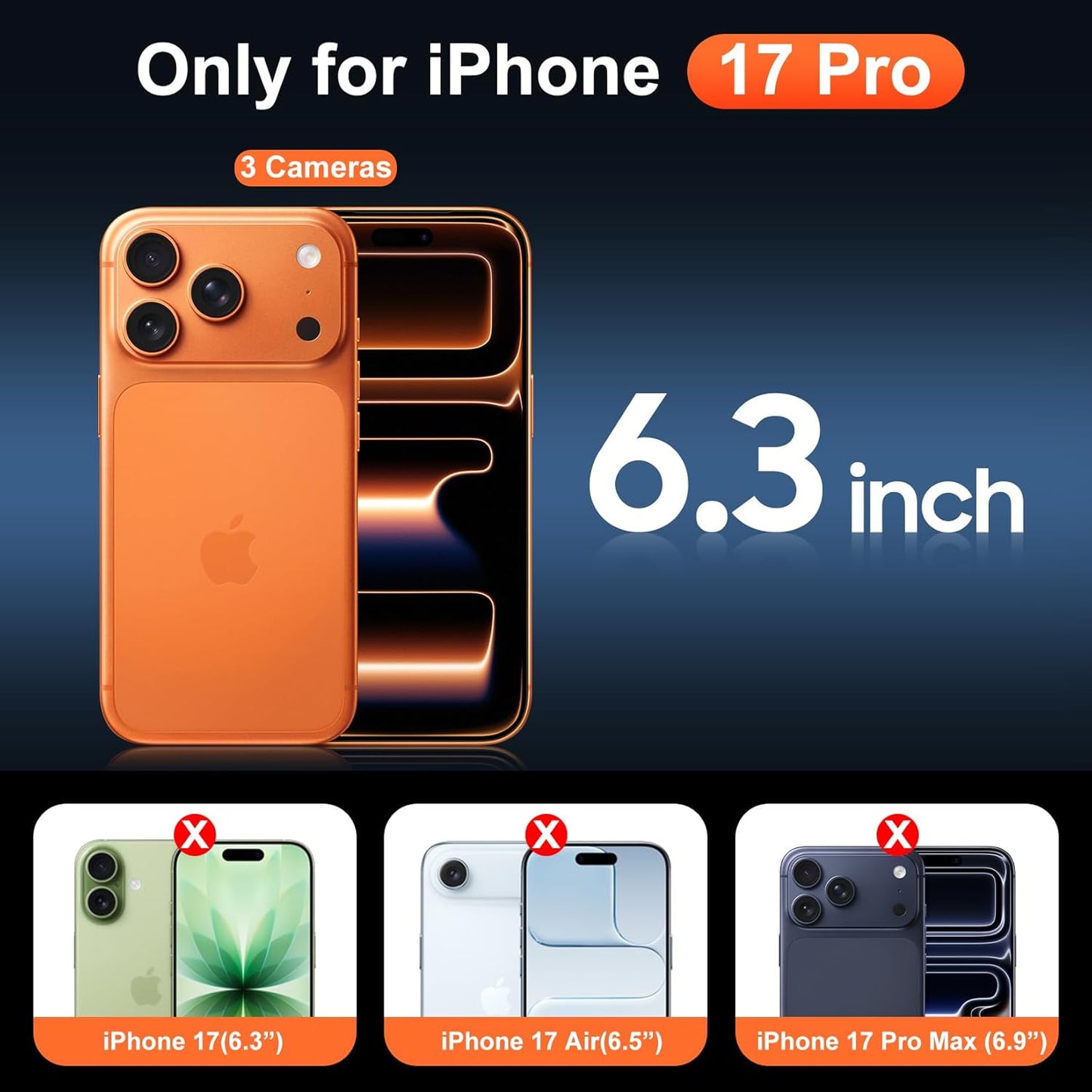 iPhone 17 Pro Case Clear Compatible with Magsafe][Anti-Yellowing][Military-Grade Protection] Shockproof Slim Magnetic Phone Case Cover