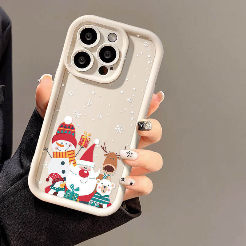 Cute Santa Claus Phone Case Frosted Advanced Christmas Pattern Case