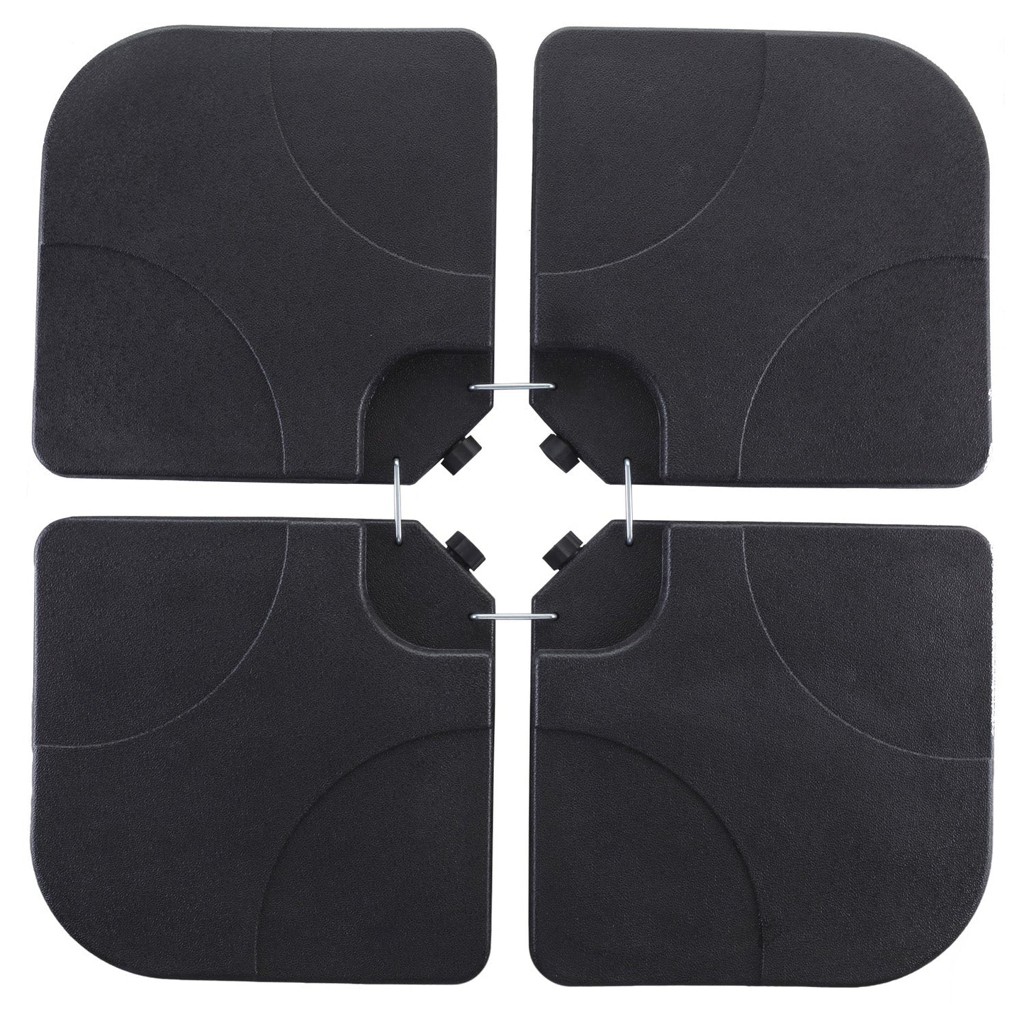 Ainfox 220 lb Weighted Umbrella Base Fillable Patio Umbrella Stand Waterproof Holder 4 Pack Weights Black