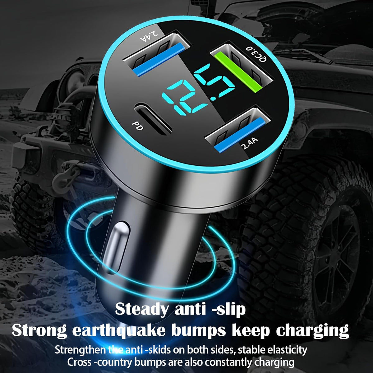 Car charger installed in a vehicle power socket