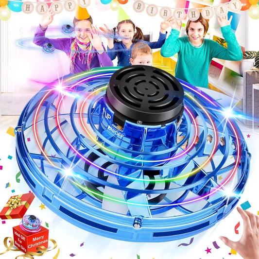 Hand Operated Mini Drone for Kids - LED UFO Flying Orb Ball, Rechargeable Mini Fidget Spinner Toy for Indoor Outdoor,Christmas Birthday Party Gifts..
