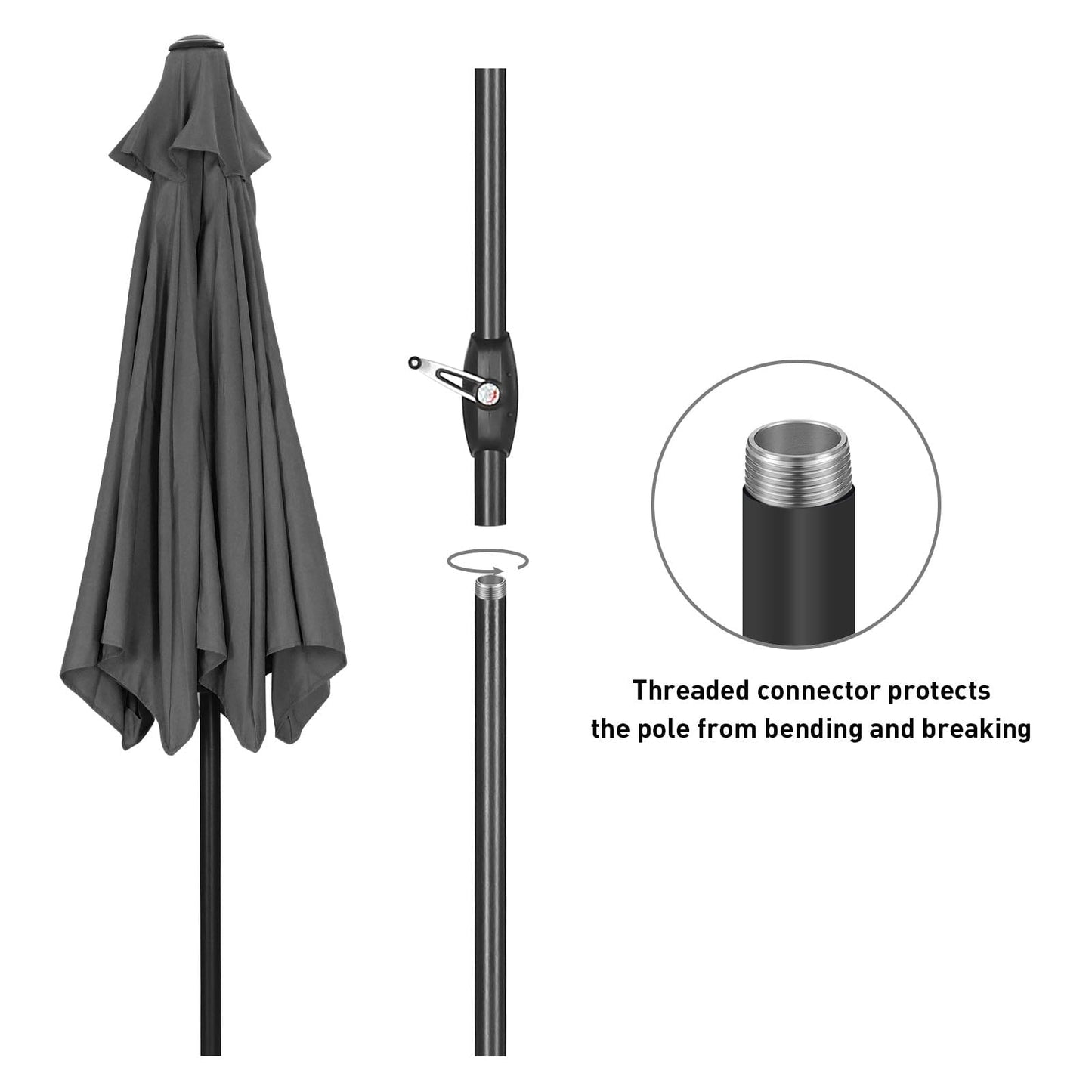 Ainfox 9ft  Patio Umbrella with Push Button Tilt and Crank, UV and Waterproof
