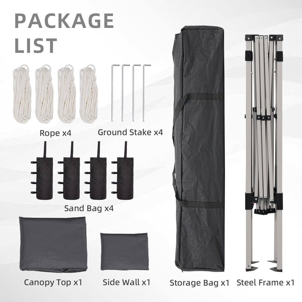 Ainfox 8ft x10ft Pop Up Canopy Tent, Portable Gazebo, Outdoor Canopy for Events With 1/2 SideWall and 4 Sandbags