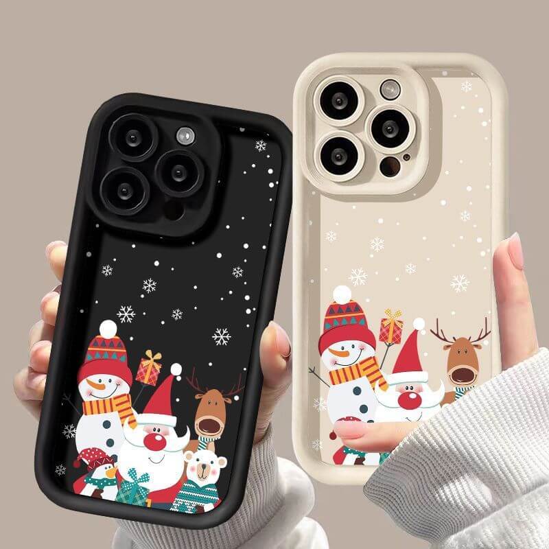 Cute Santa Claus Phone Case Frosted Advanced Christmas Pattern Case
