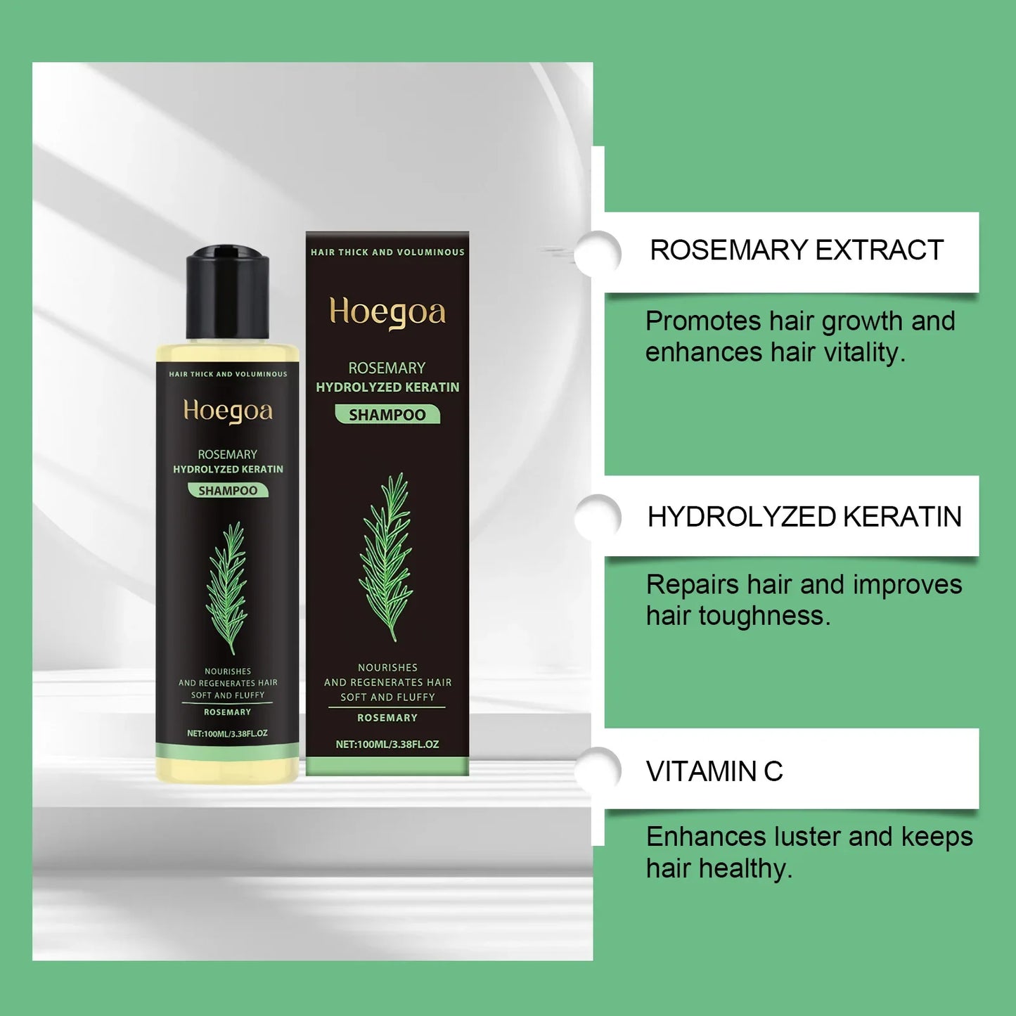 Thickening Shampoo Control Oil Boost Volume Strengthen Strands Reduce Breakage Nourishing Repairing Rosemary Hair Care Shampoo