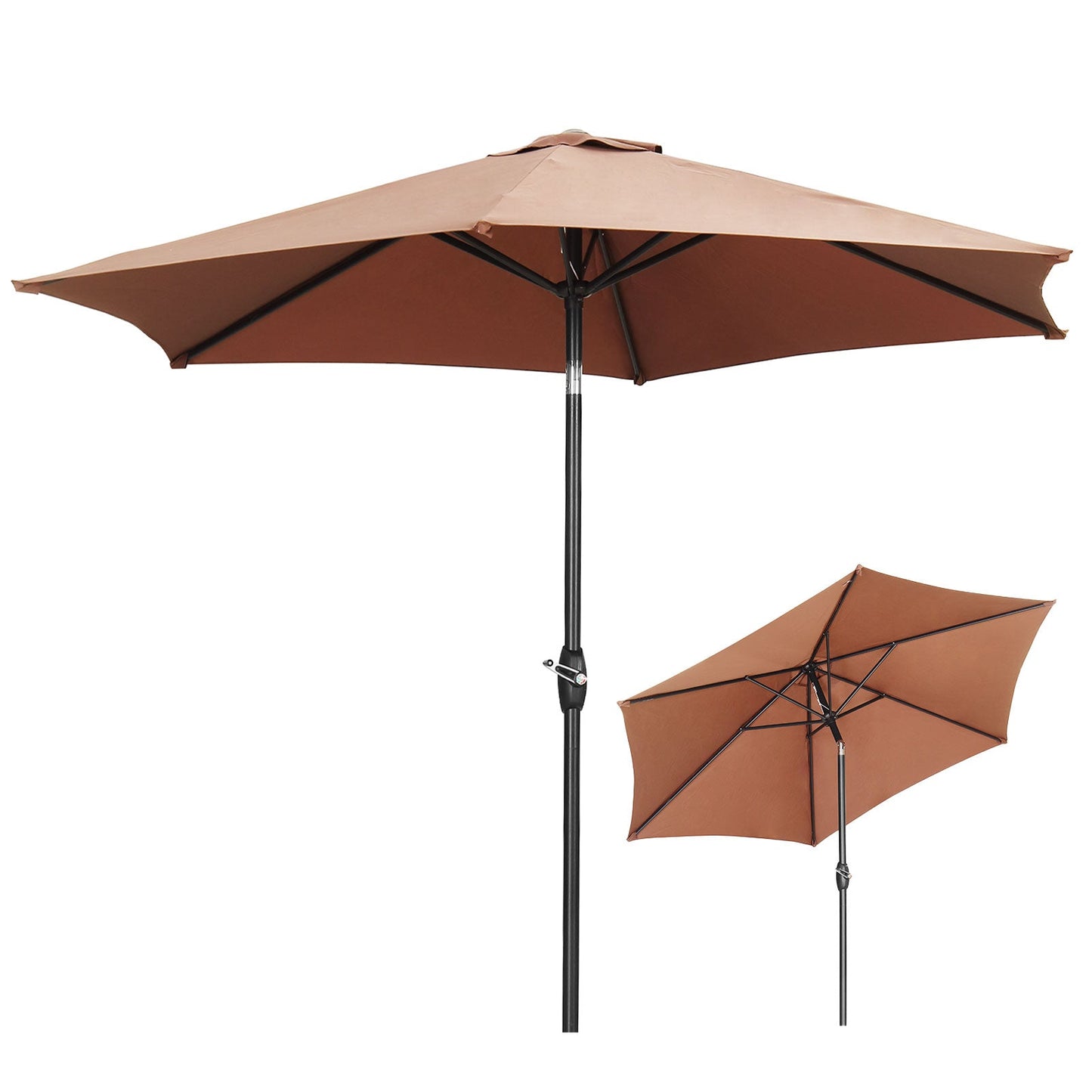 Ainfox 9ft  Patio Umbrella with Push Button Tilt and Crank, UV and Waterproof
