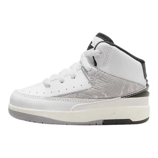 Air Jordan 2 Retro “Python” Toddler Sneaker White/Fire Red-Black-Sail-Cement Grey