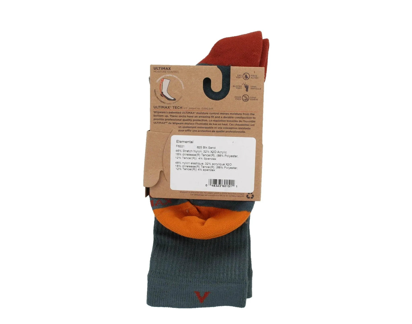 WigWam Elemental Crew Socks Black Sand by NYCMode