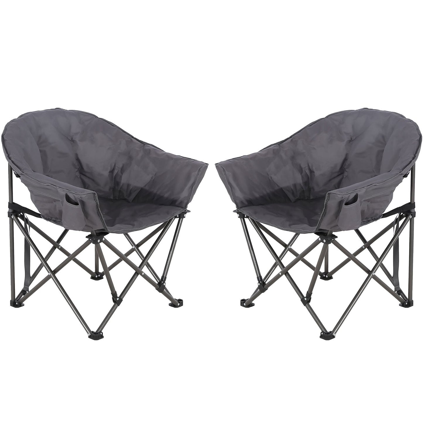 Ainfox 2PCS Oversized Camping Chair Folding Chair Camp Chair for Outdoor, Adults, Men and Women