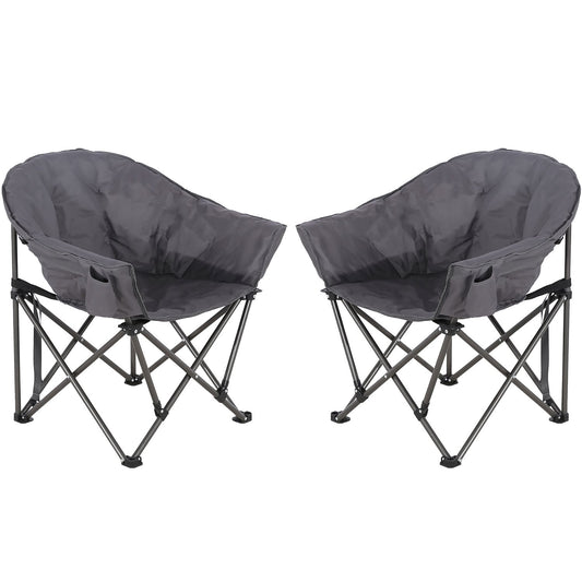 Ainfox 2PCS Oversized Camping Chair Folding Chair Camp Chair for Outdoor, Adults, Men and Women