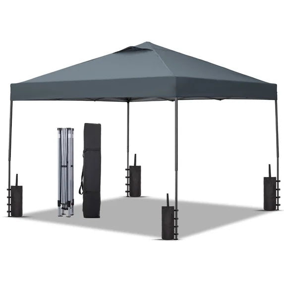 Ainfox 10 x 10 ft Pop-Up Canopy  Patio Canopy With 4 Sand bags For Patio,Garden,Party
