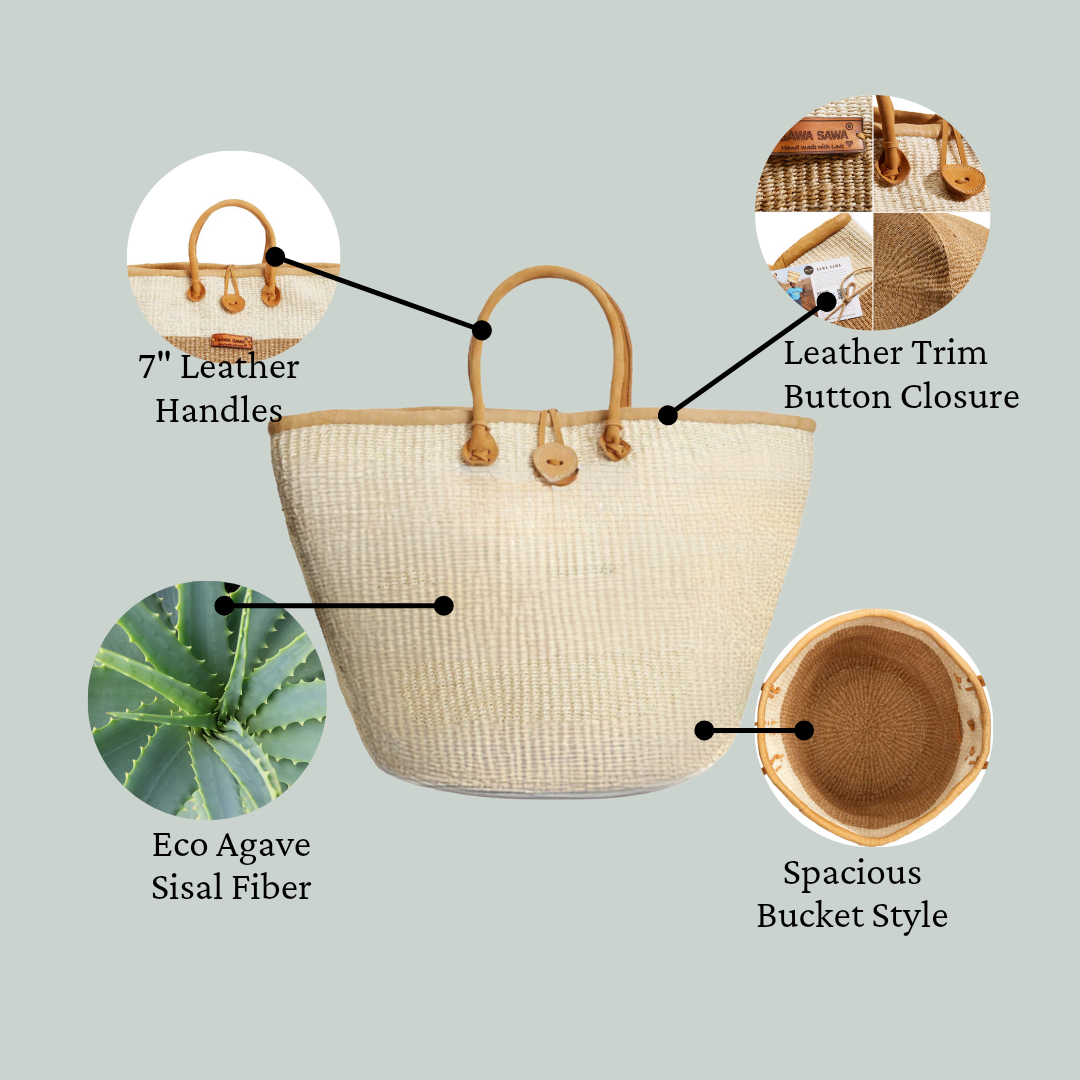 Balance Peace Handmade Sisal Straw Basket Tote Bag