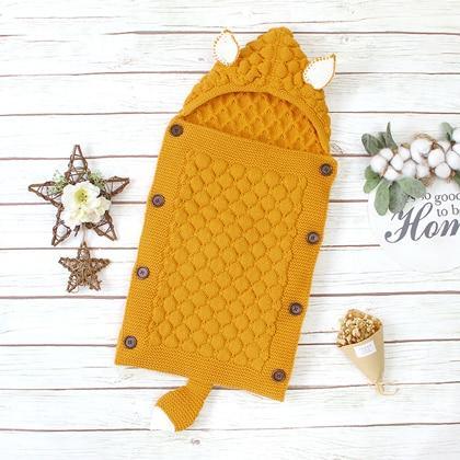 Stevvex Knitted Newborn Baby Blanket Baby Sleeping Bags Stroller Bedding Warm Swaddle Wrap
