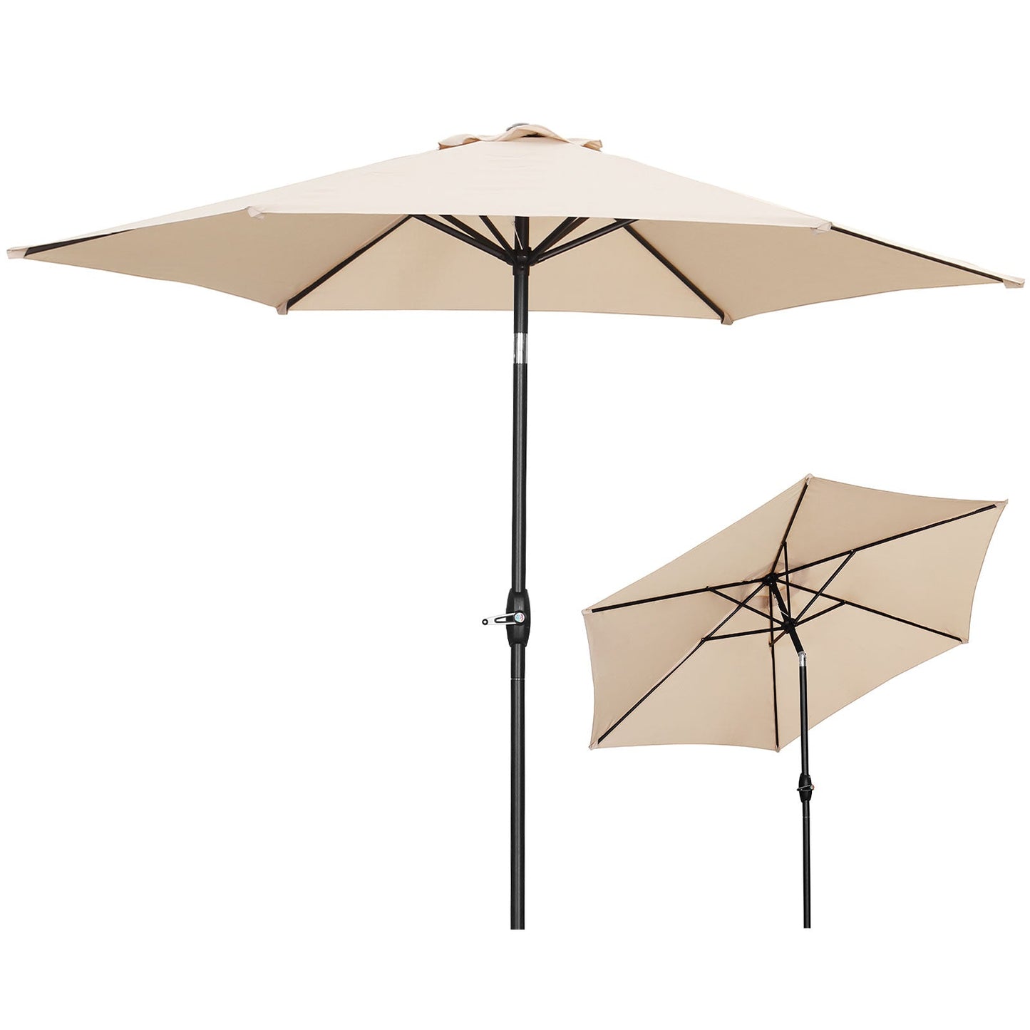 Ainfox 9ft  Patio Umbrella with Push Button Tilt and Crank, UV and Waterproof