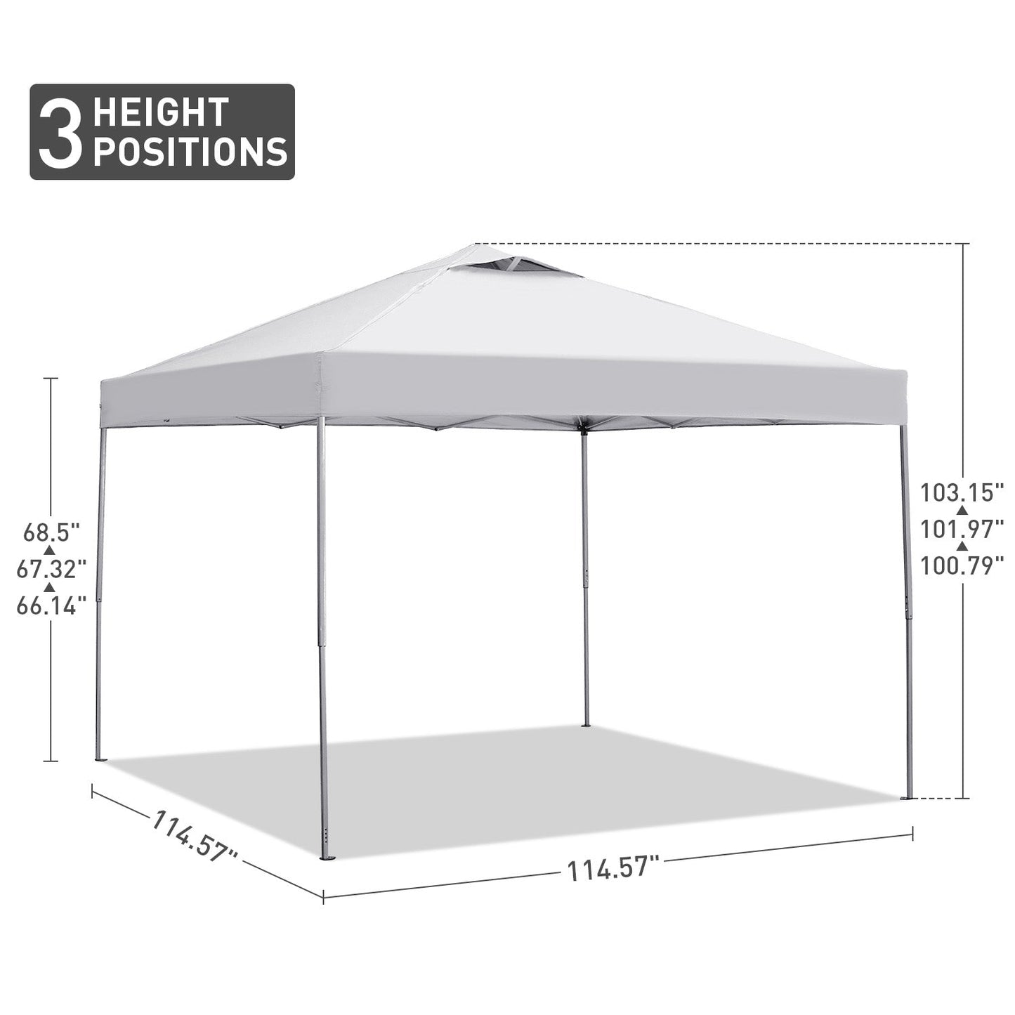 Ainfox 10ft X10ft Ventilated Top Patio Canopy For Outdoor With Four Sandbags