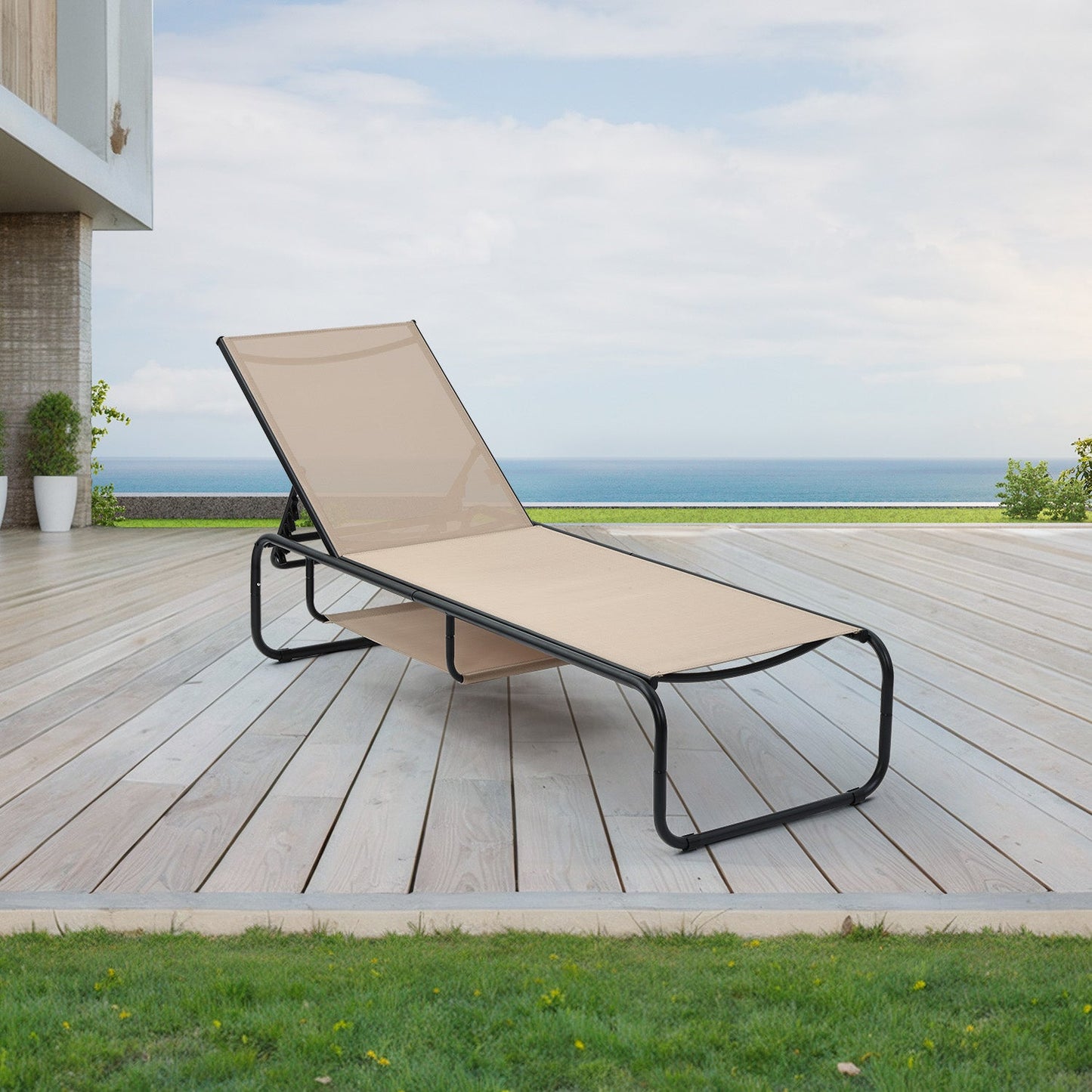 Ainfox 2 pcs Patio Lounge Chair Outdoor, Pool Lounge Chairs