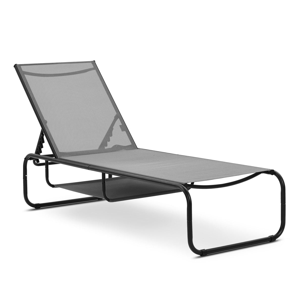Ainfox Patio Chaise Lounge Chair, 5 Adjustable Positions Outdoor Recliner with Hidden Storage