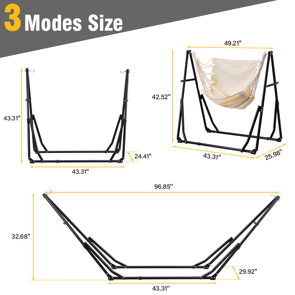 Ainfox 2 in 1 Portable Hammock Bed Camping Chair with Stand Included