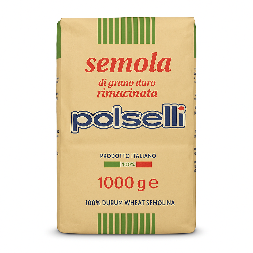 Polselli, Semola Flour, Semolina Rimachinata di Grano Duro 2.2 lb (1 kg)