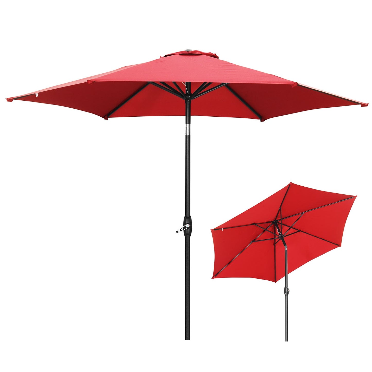 Ainfox 9ft  Patio Umbrella with Push Button Tilt and Crank, UV and Waterproof