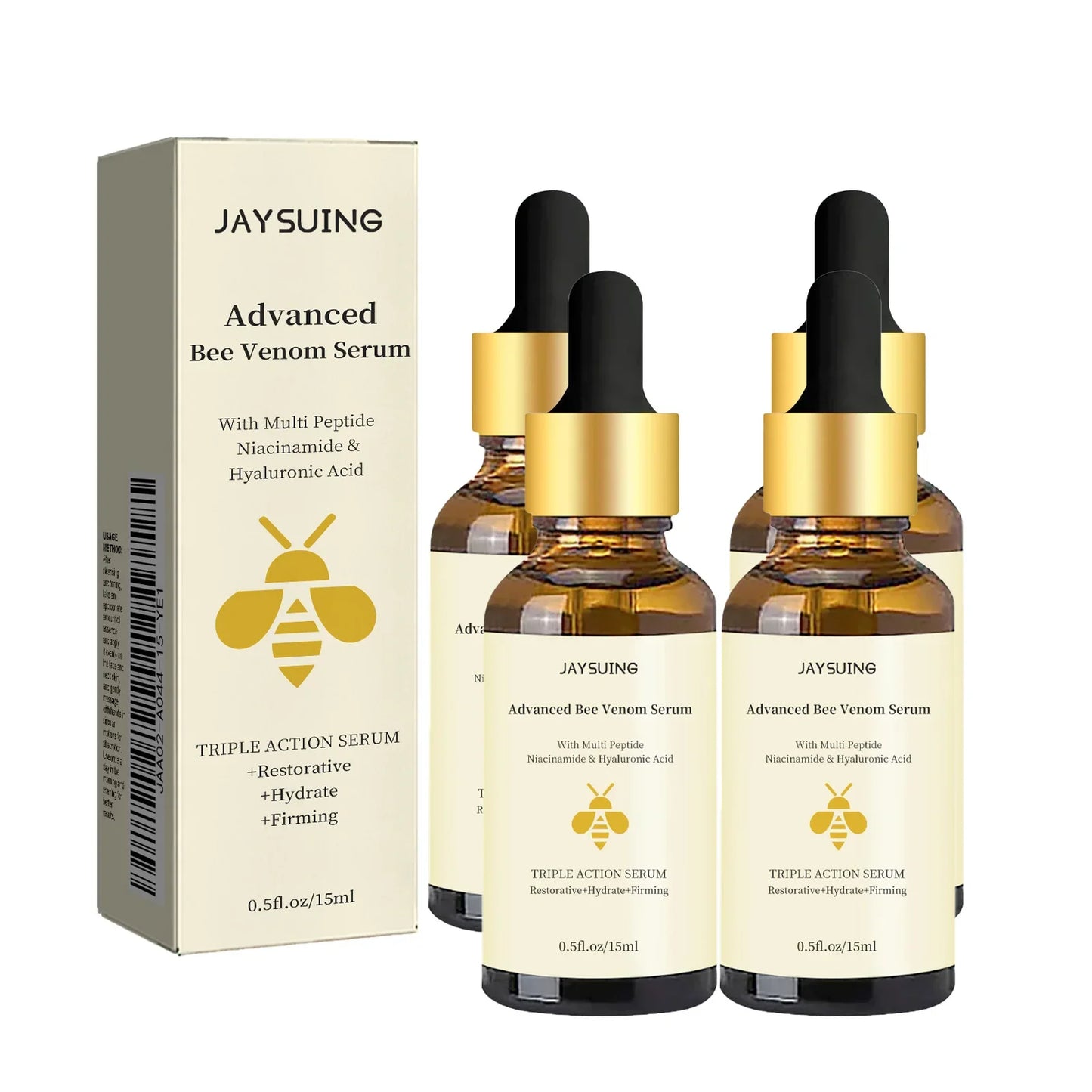 Jaysuing Bee Venom Serum Tighten Lightens Fine Lines Repair Dullness Moisturizing Firming Facial Skin Essence Brightening Skin