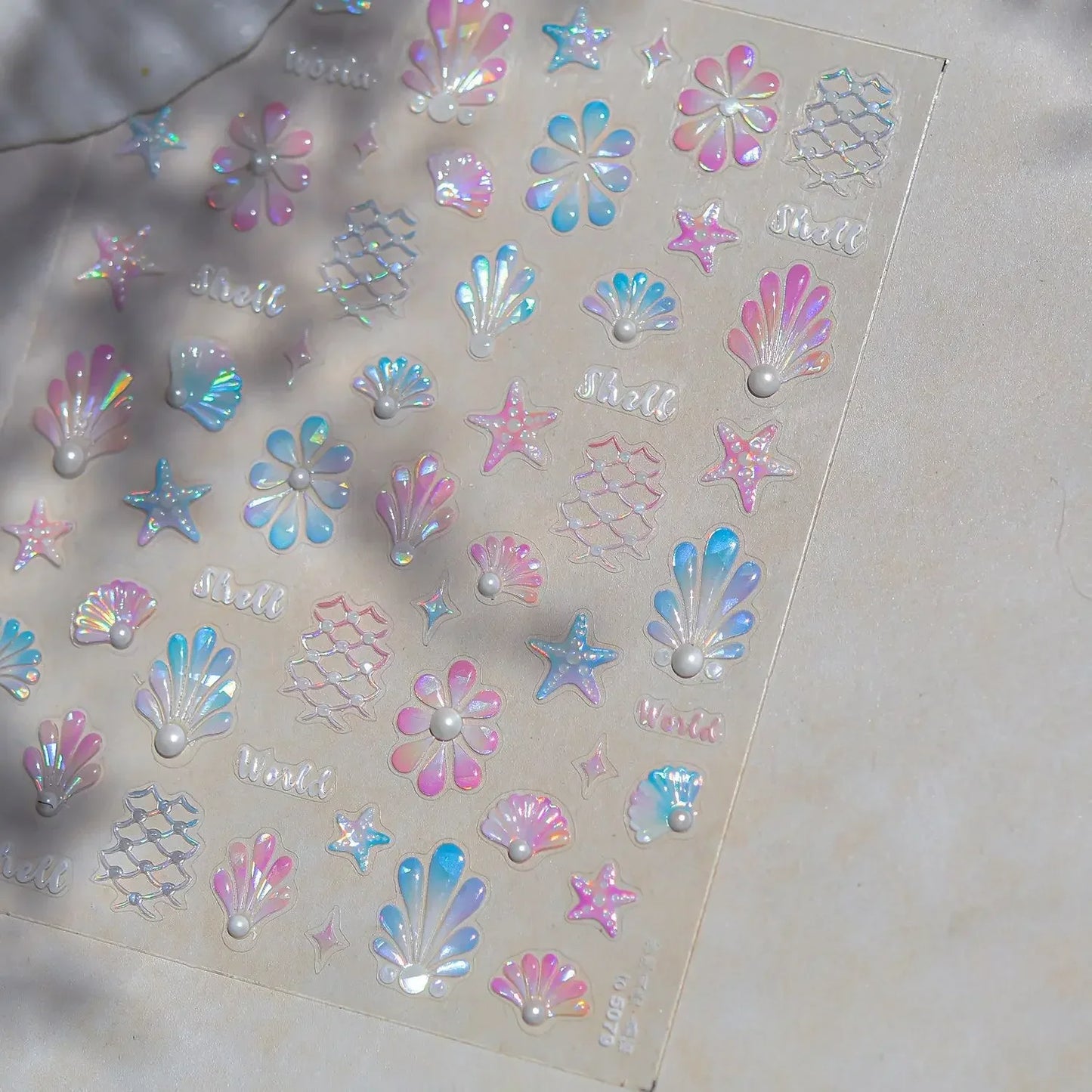 5D Deep Sea Fish Nail Art Stickers Shimmery Bubble Colorful Marine Life Nail Decals Summer Ocean Self Adhesive Manicure Decal