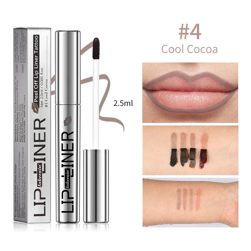 Lip Liner Pencil Peel Off Lip Stain Tattoo Long Wearing Matte Waterproof Smudge Proof Transfer Proof Lip Cosmetic For All Day