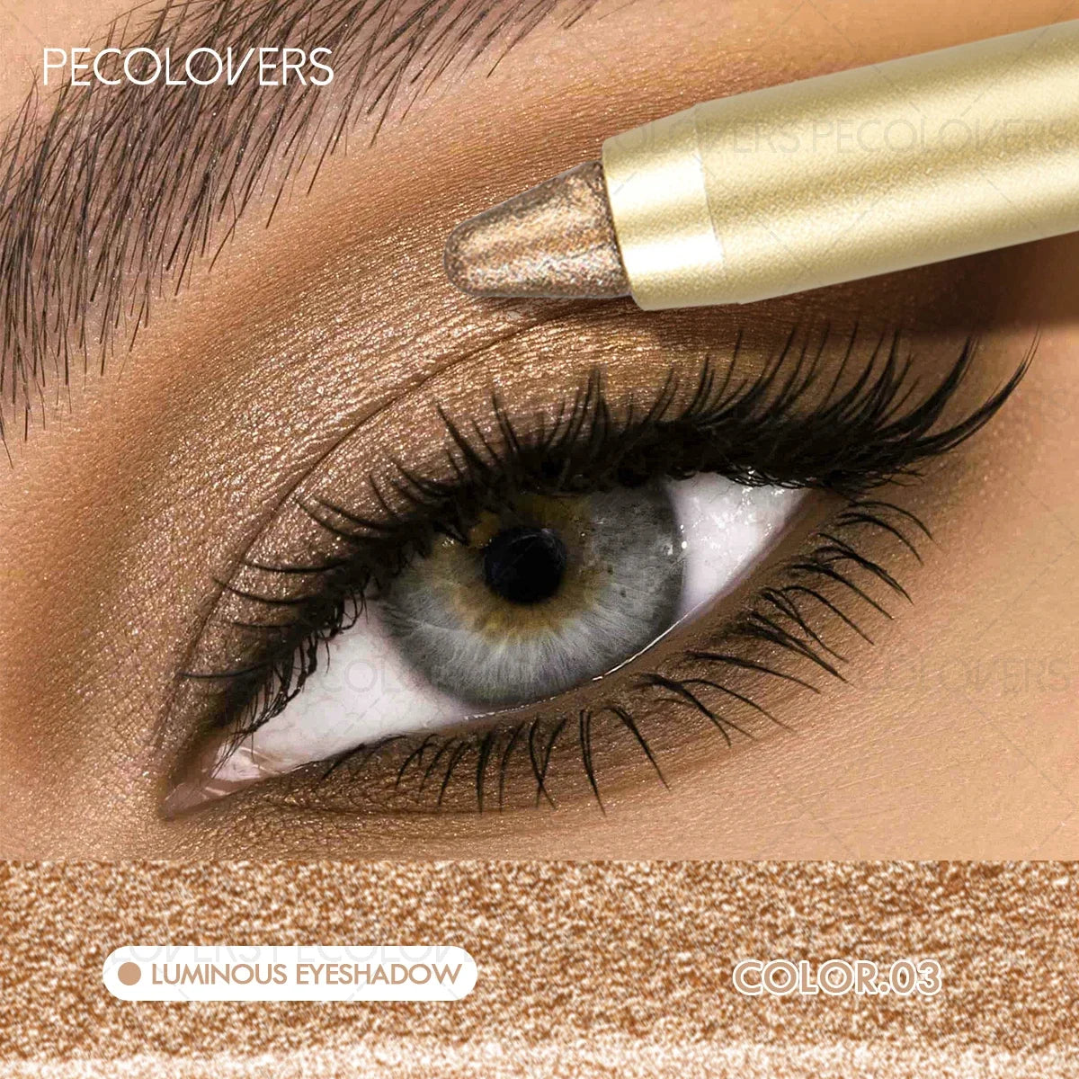 Smudge-Proof & Waterproof Eyeshadow Stick,Dual-Ended Eye with Shadow Stick,Sponge Brush,Glitter & Matte Finishes