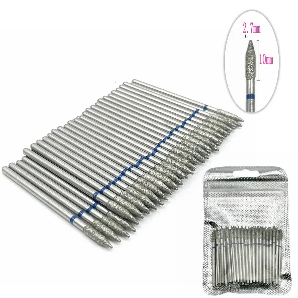 50pc Diamond Nail Drill Cuticle Clean Bit Set Milling Cutter for Manicure Electric  Bits Accessories Dead Skin Remove Tool