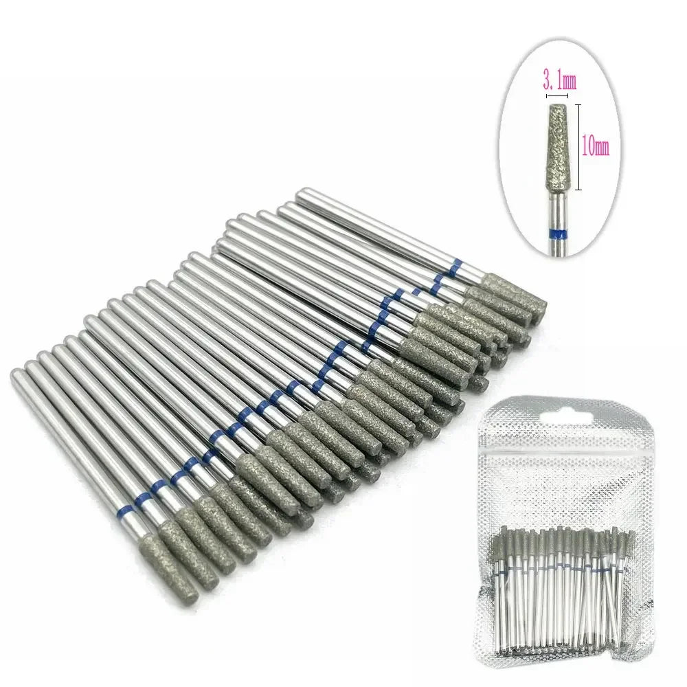 50pc Diamond Nail Drill Cuticle Clean Bit Set Milling Cutter for Manicure Electric  Bits Accessories Dead Skin Remove Tool