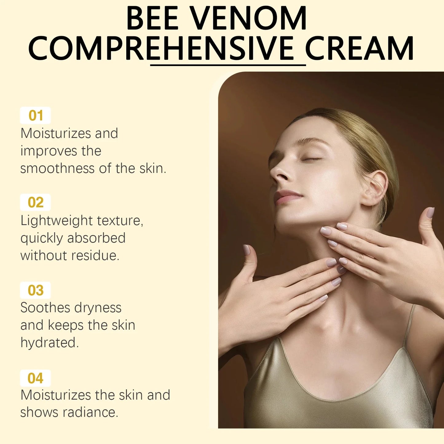 Bee Venom Skin Moisturizer Nourish Dryness Skin Anti Cellulite Firming Brightening Smoothing Body & Face Care Creams Non-Greasy