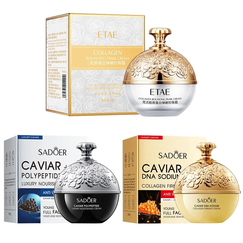Face Cream Collagen Pearl Firming Lift Fade Fine Lines Caviar Moisturizing Smooth Brighten Korean Skin Care Product