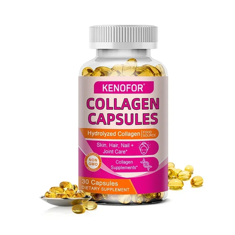 Kenofor 120 Hydrolyzed Collagen Capsules - Support Skin & Joint & Hair & Nail Health - Collagen Supplement