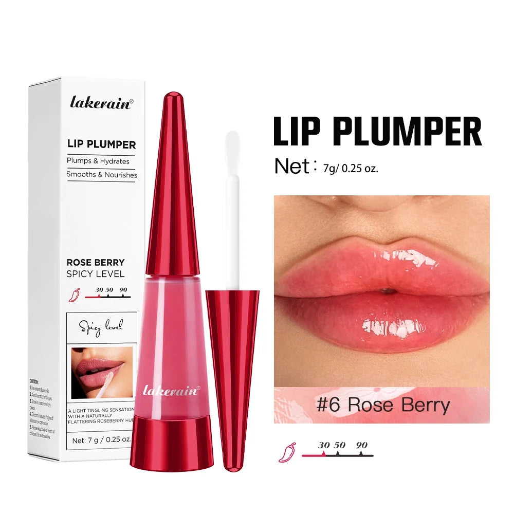Lakerain Lip Plumper Moisturizing Lip Gloss Transparent Plump Lips Care Lip Stuffer Gift Korean Cosmetics